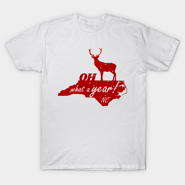 Discover Oh Deer What A Year, NC State Map Silhouette - Oh Deer - T-Shirt