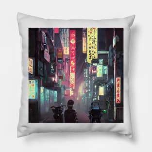 Neo Tokyo - A Lonely Boy - Japan Vibe Pillow