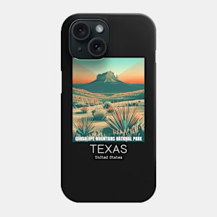 A Vintage Travel Illustration of Guadalupe Mountains National Park - Texas - US Phone Case