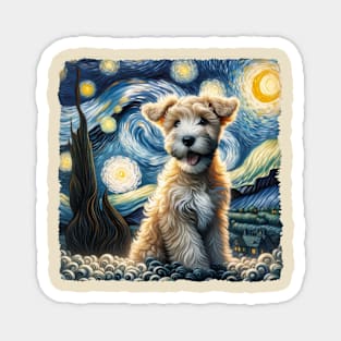 Starry Soft Coated Wheaten Terrier Portrait - Dog Portrait Magnet