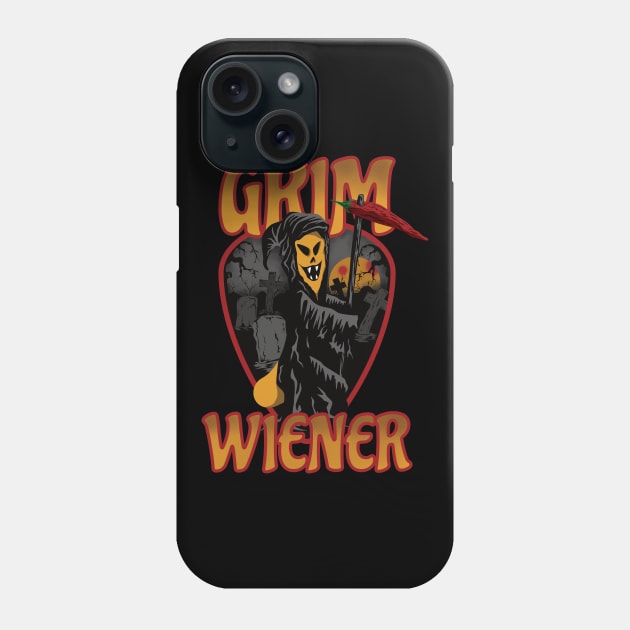 Spicy Grim Wiener and His Creepy Graveyard (plain colours) Phone Case by dkdesigns27