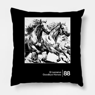 Goodbye Horses / Minimal Style Graphic Artwork Pillow