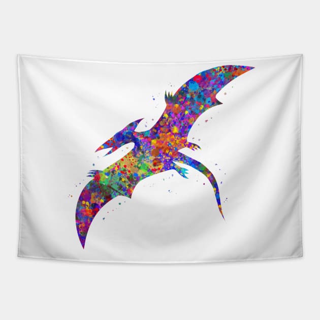 Pterodactyl dinosaur watercolor Tapestry by Yahya Art