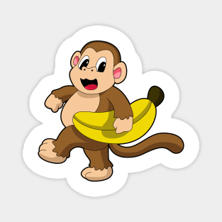 Monkey at Running with Banana Magnet