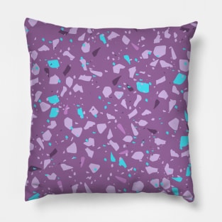 Blue Purple Modern Terrazzo Pattern Pillow