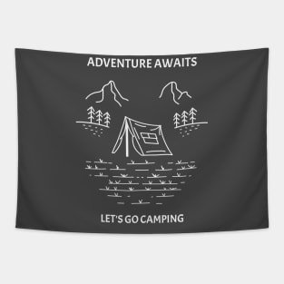 Adventure Awaits Let's Go Camping Tapestry