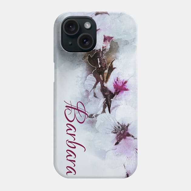 Cherry Blossom Designer Artwork Name Barbara Phone Case by Qwerdenker