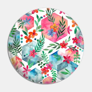 Whimsical Hexagon Garden on white Pin