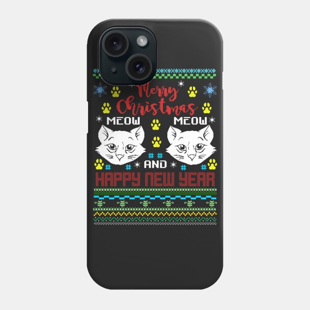 Merry Christmas Ugly Meow  Cat Phone Case by Gavinstees