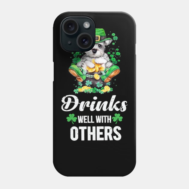 Funny Schnauzer Patrick Day Drinking Team Phone Case by cedricchungerxc