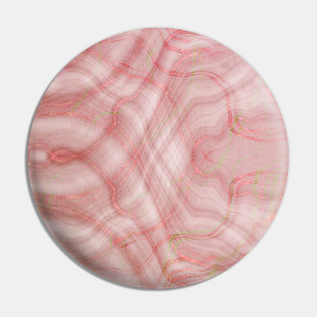 Pink and White Marbled Paint Design Pin by thesnowwhyte