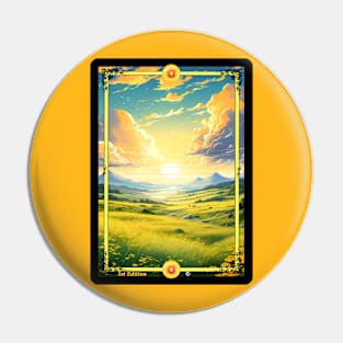 Sunny Grassy Plains Scene - TCG Border Full Art - 1st Edition Pin