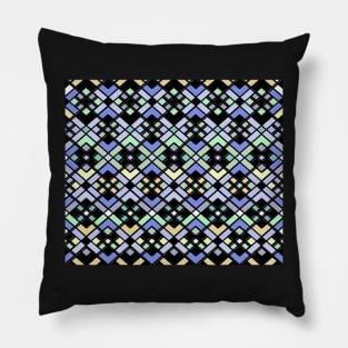 Abstract geometric pattern - blue, green and black. Pillow