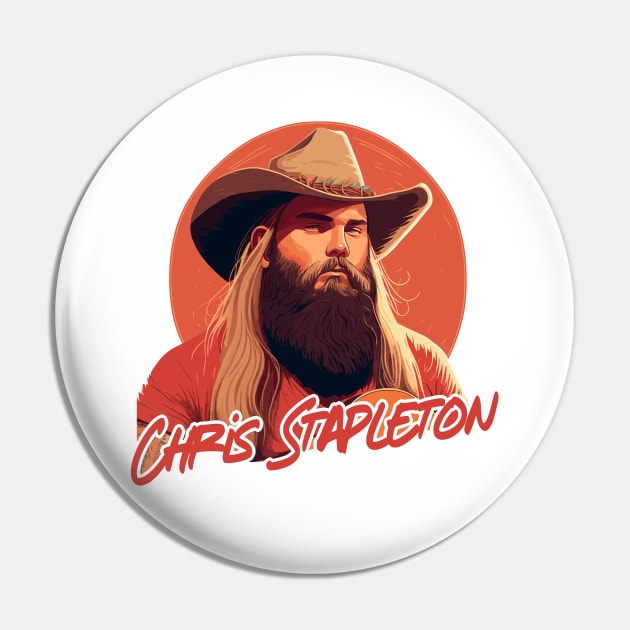 Chris Stapleton // Retro Style Fan Artwork Pin by DankFutura