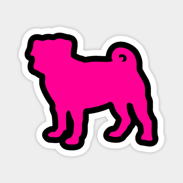 Pink Pug Magnet by XOOXOO