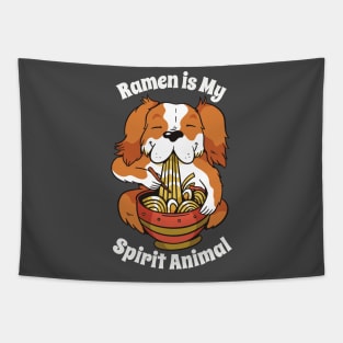 Cute Dog Eating Ramen Design, Great Gift for Ramen Lovers Tapestry