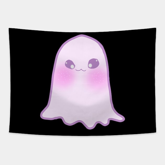 Cute Kawaii Smiling Ghost Face Tapestry by ROLLIE MC SCROLLIE