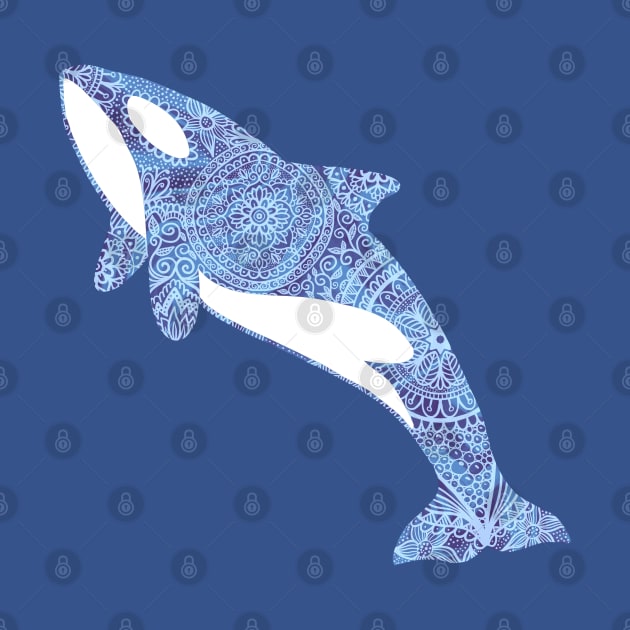 Zen Mandala Orca Whale by julieerindesigns