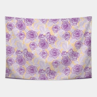 Purple and Peach Romantic Roses Tapestry