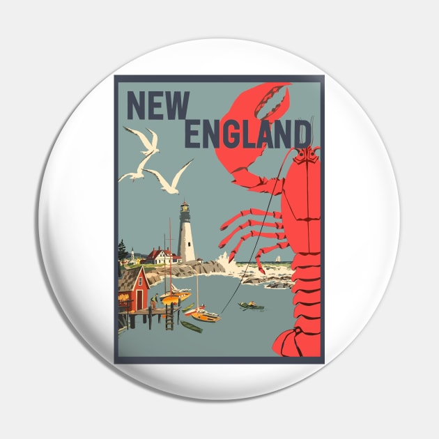 Vintage Style New England Pin by zsonn