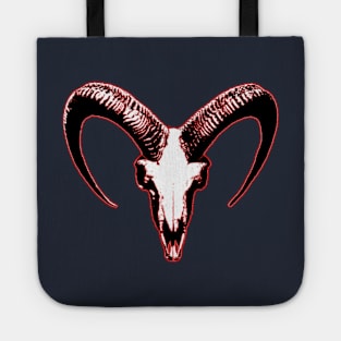 Red Goat Skull Tote