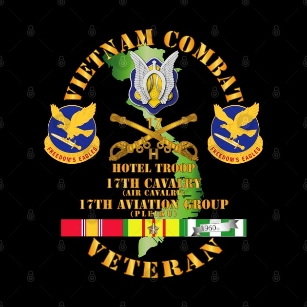 Vietnam Combat Cavalry Vet  w Hotel Troop - 17th Air Cav - 17th Aviation Group DUI w SVC by twix123844
