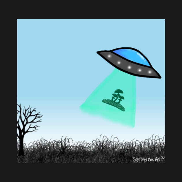 UFO mushroom abduction by SquishyBeeArt