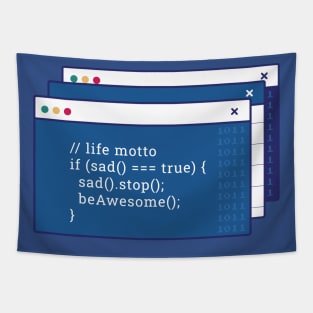 Funny coding computer screen Tapestry