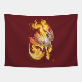 Winged Fire Unicorn Tapestry