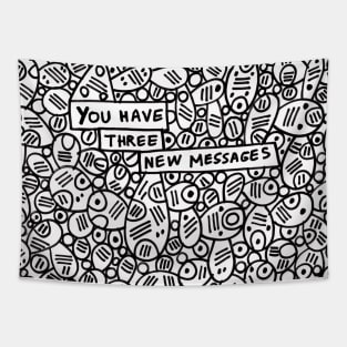 You have three messages notification (abstract art) Tapestry