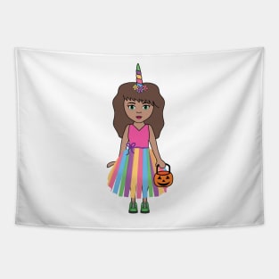 Unicorn Halloween Trick or Treat Girl 2 Tapestry