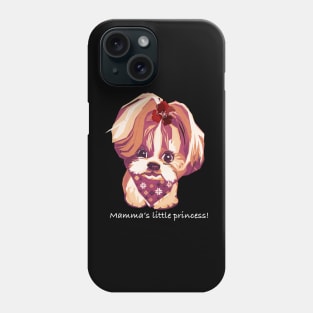 Shih Tzu Dog’s Cute Portrait in Digital Pop Art Style Phone Case