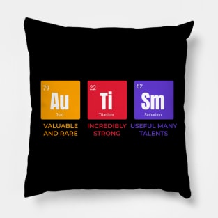 Autism Awareness - periodic table Pillow