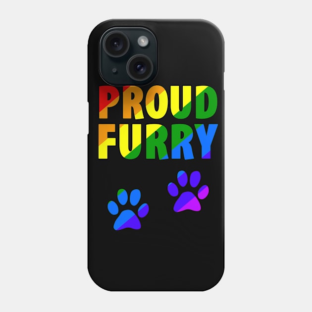 Furry Pride Proud Month Rainbow Paw Print Cute Phone Case by Mellowdellow