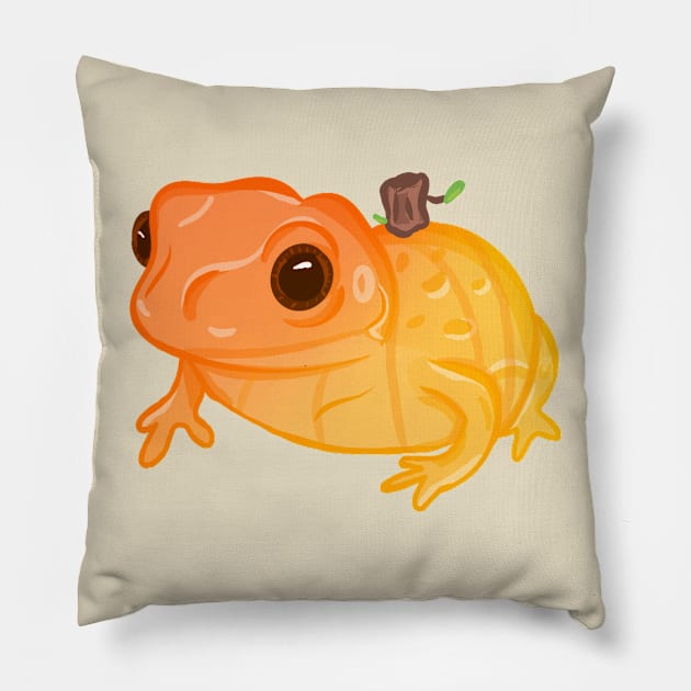 Pumpkin Frog Pillow by RoserinArt