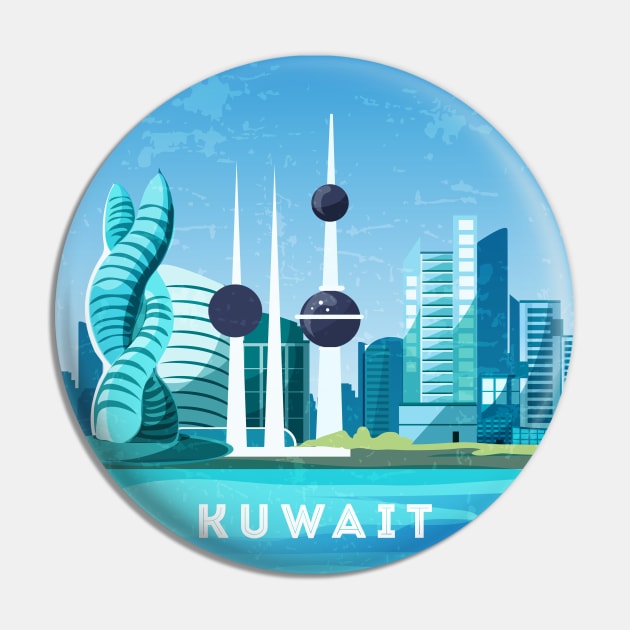 Kuwait City, Kuwait - Retro travel minimalist poster Pin by GreekTavern