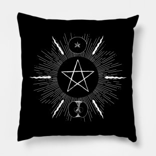 Pentagram star with serpents Pillow