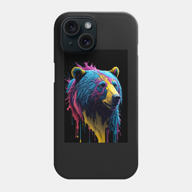 Splash Art of a Grizzly Bear Phone Case by allovervintage