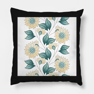 Spring Pattern with Floral Motifs Pillow