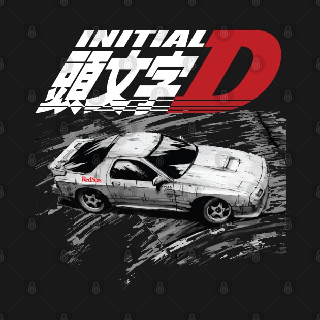 Initial D FC RX7 Drifting - Ryosuke Takahashi RedSuns by cowtown_cowboy