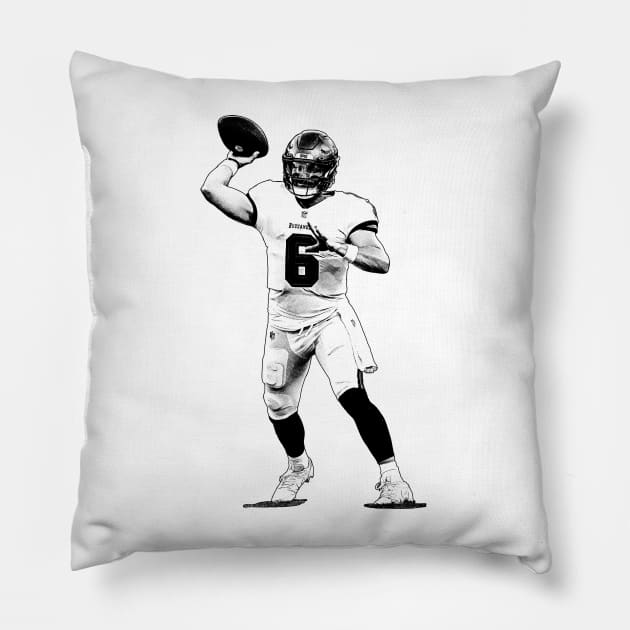 Baker Mayfield Vintage Pillow by Puaststrol