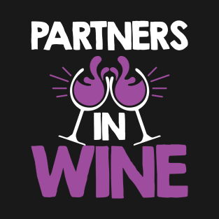 Partners In Wine Funny Bachelorette Wedding Party Matching T-Shirt