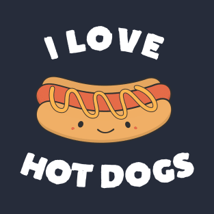 Cute Kawaii I Love Hot Dog T-Shirt T-Shirt