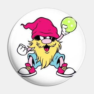 Funny Pickleball Player Gnome Pin