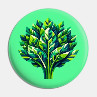 Geometric Spinach Splendor: Green Leaf Design Pin