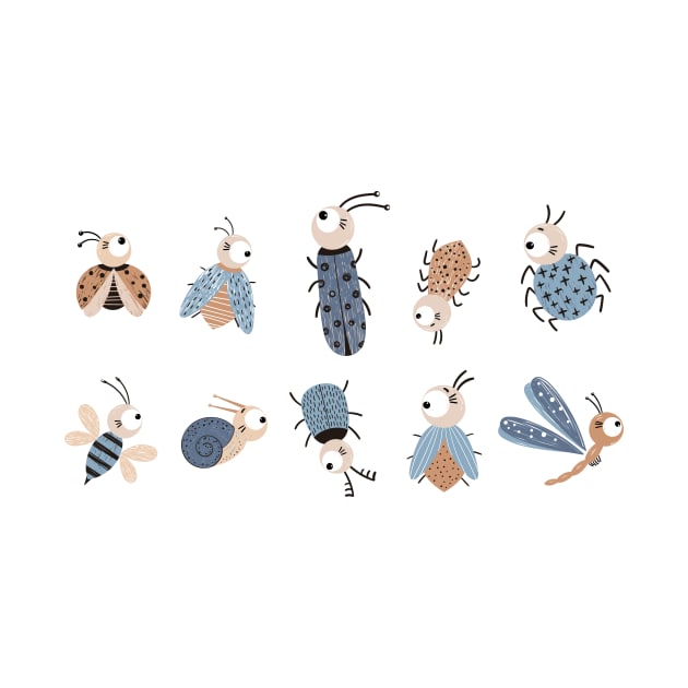 Cute bugs, flies and beetles by Elena Amo