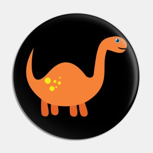 Cool Orange Apatosaurus Dinosaur. Cute Dino Cartoon. Pin