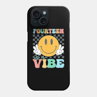 Fourteen Is A Vibe 14Th Birthday Smile Face Hippie Boys Girl Phone Case