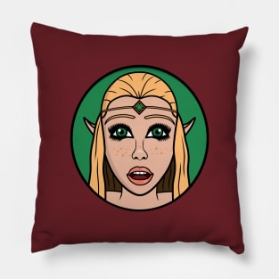 Magic Fantasy Elf girl with open mouth Pillow