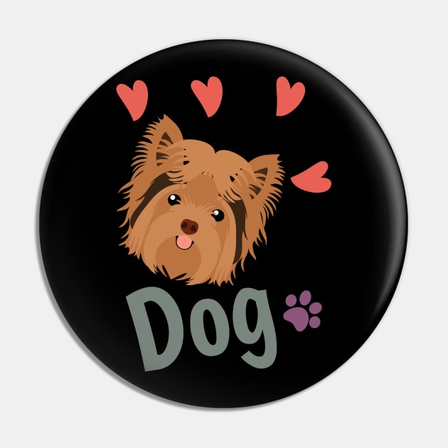 Love Yorkshire Terrier Pin by LulululuPainting